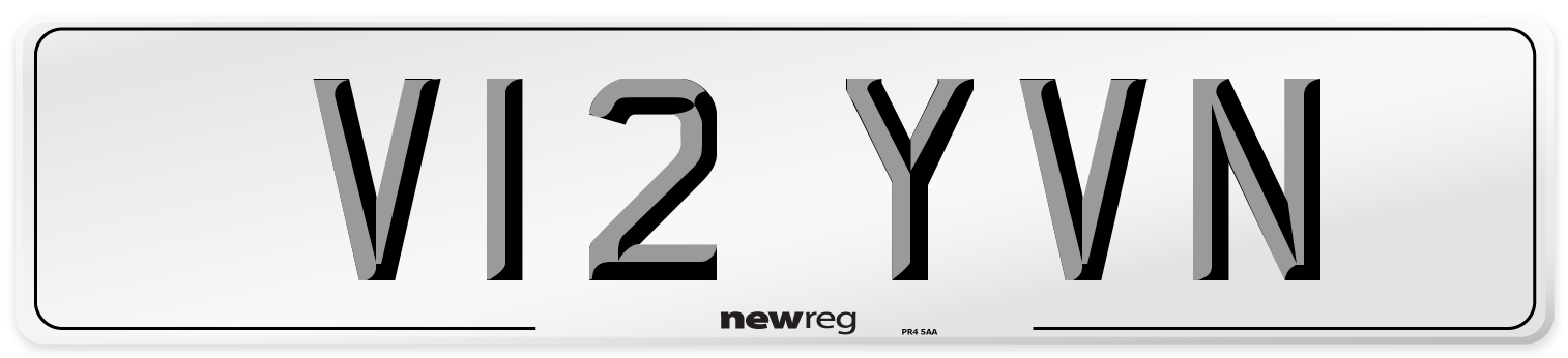V12 YVN Number Plate from New Reg